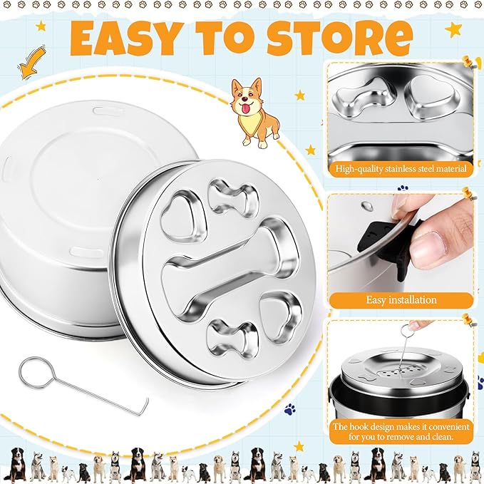 Vesici Slow Feeder Bowls Set 3.2L No Spill Water Bowl and 2 Cups Stainless Steel Dog Slow Feeder Food Bowl Puppy or Cat Food Holder Dishwasher Pet Supplies