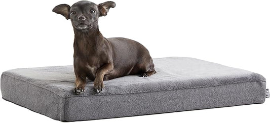 Barkbox Orthopedic Dog Bed with Memory Foam, Premium Comfort for Dogs and Puppies, Dog Bed for Joint Relief and Restful Sleep, Durable and Easy to Clean - Grey, Small