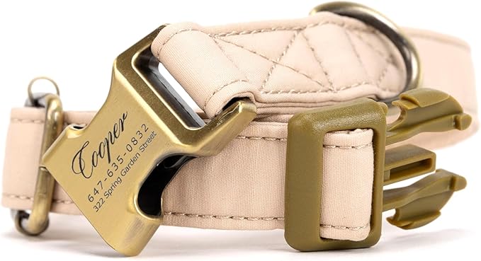 Personalized Dog Collar with Name and Phone Number Engraved,Adjustable Custom Puppy Collar,Organic Cotton Pet Collar for Small Medium Large Boy Girl Dogs