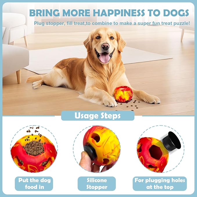 Dog Frozen Treat Toy, Slow Food Training to Relieve Boredom and Stimulating, Interactive Treat Dispensing Dog Toy, Interactive Chew Toys, Super Easy to Open Clean, for Small Dogs (red, Small)