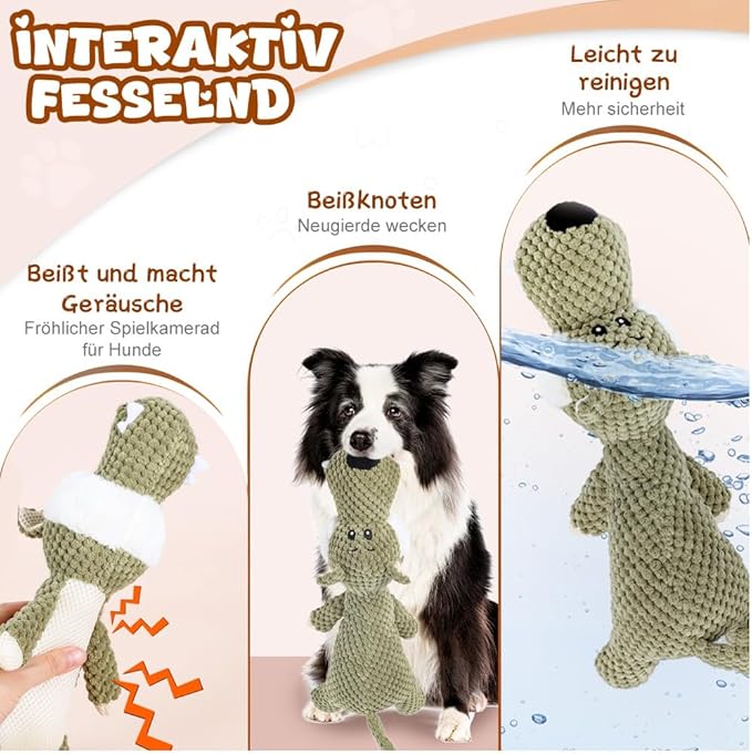 Indestructible Dog Toys,2026 New Dogs Plush Toy for Aggressive Chewers,Stuffed Toys Dogs Squeaky Durable Chew Toy for Indoor Pups Teething (Wolf)