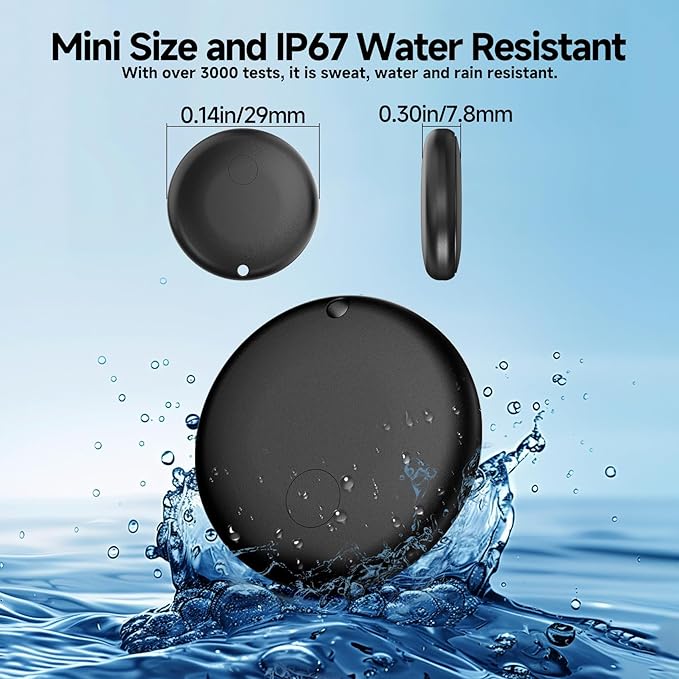 JTD Mini Trackers & Wallet Tracker Card, Find My Smart Wallet Card Rechargeable, IP68 Waterproof, Compatible with Apple (iOS Only), Luggage Label Item Locator (2tags1card)