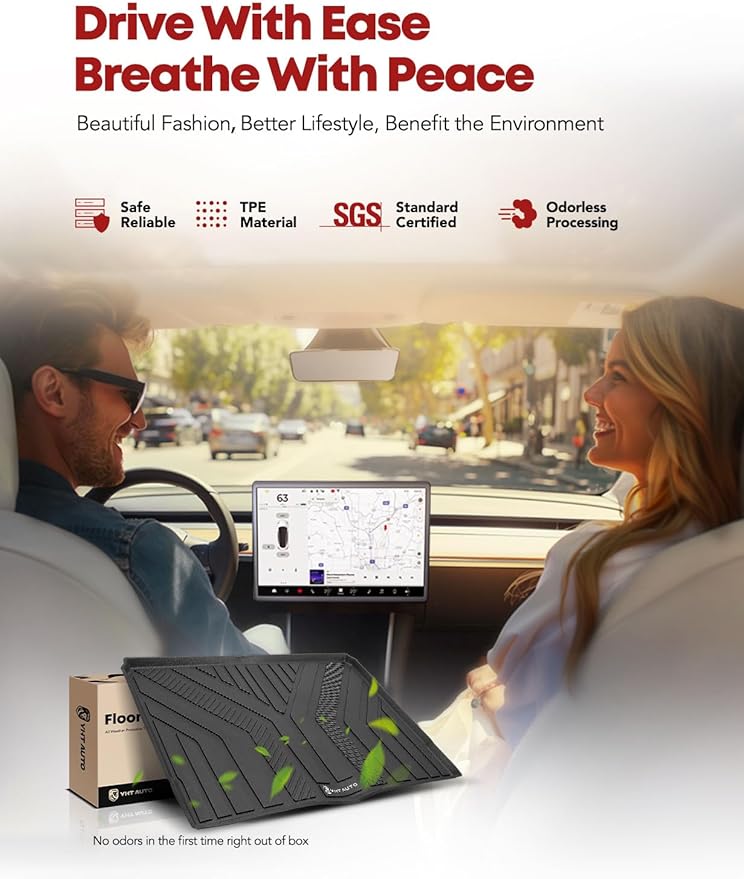 YHTAUTO Cargo Mat Compatible with 2021-2026 Ford Bronco 4-Door Trunk Mat TPE All Weather Floor Liner Odorless Custom Fit Cargo Liner for Bronco Accessories