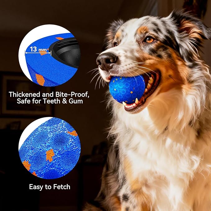 Smart Interactive Dog Toys for Aggressive Chewers, Self-Moving Chew Proof Dog Ball with Automatic Vibrating, IP54 Waterproof & E-TPU Material - Boredom & Training for Medium/Large Dogs