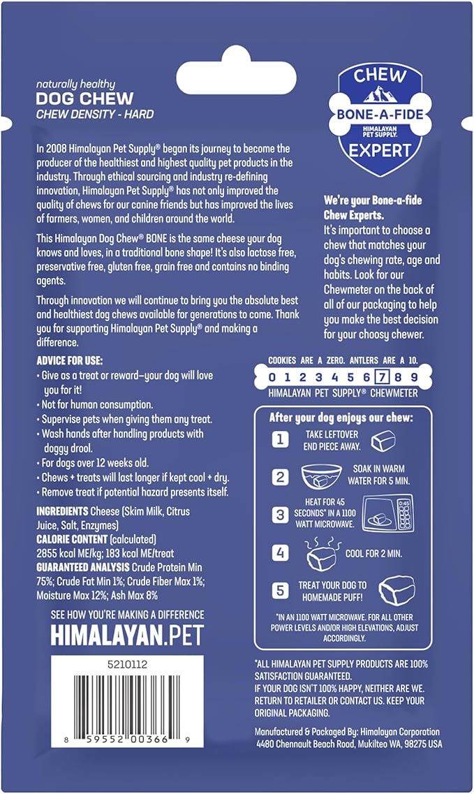 Cheese Dog Chew Bone | Long Lasting-Stain Free-Protein Rich-Low Odor | 100% Natural, Healthy & Safe | No Lactose, Gluten, Soy or Grains | for Dogs 30 lbs and Under