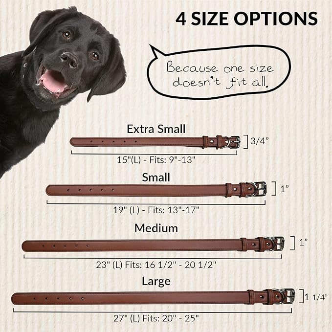 Custom Name Dog Collar – Personalized Engraved Vegan Leather with Name & Phone, Adjustable Soft Padded Pet Collar with Stainless Steel Buckle (Sizes S-XL)