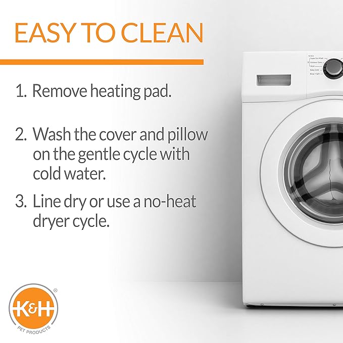 K&H Pet Products Heated Dog Bed Indoor, Thermo-Snuggly Sleeper with Removable Waterproof Heated Pad, Calming Pillow Pet Bed, Machine Washable, Safety Listed - Medium 26 X 20in Sage/Tan