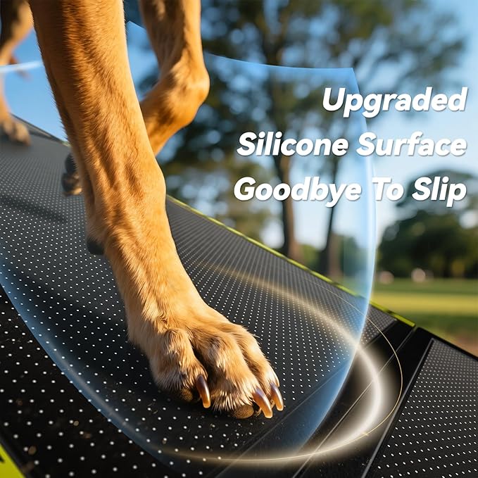 74'' L & 20'' W Longest Dog Ramp for Car - Extra Wide Portable Pet Dog Ramps for Large Dogs, Dogs Cars Ramp for Car SUV/Truck/RV/Bed, Lightweight Ramps with Non-Slip Mesh Up to 280LBS, Black