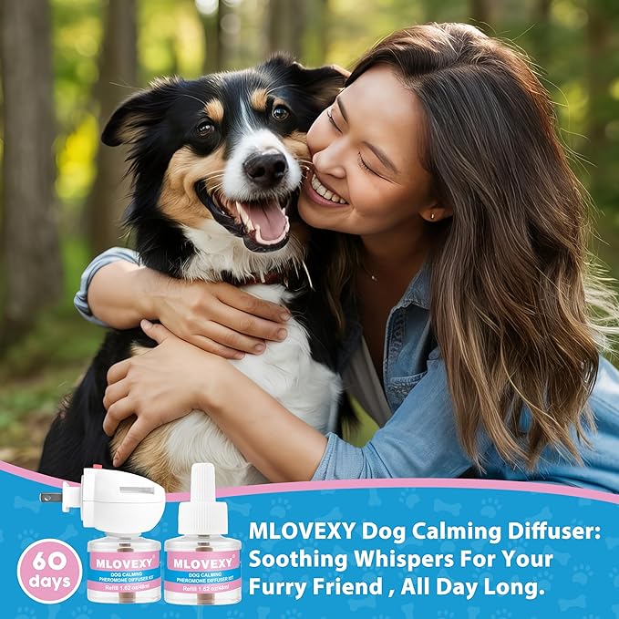 Calming Diffuser for Dog to Relieve Stress, Dog Calming Diffuser for Anxiety Relief , Dog Pheromones Calming Diffuser to Reduce Aggression Fighting , Help Train Dog to Pee (2 Refills and 1 Diffuser)