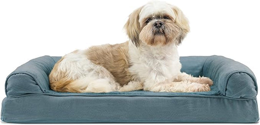 FurHaven Soft, Orthopedic Foam Sofa Dog Bed with Washable & Removable Cover - Plush/Suede - Deep Pool, Dogs Up to 35 lbs - Medium