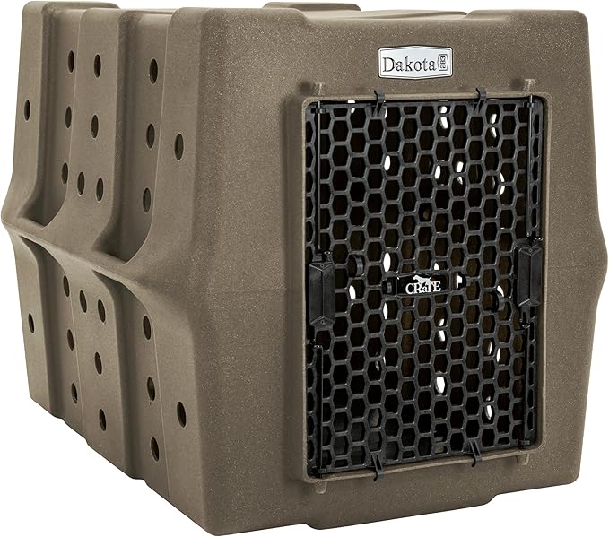 Dakota 283 Canine Rough and Tough Economy Dog Crate w/Removable Two-Way Door - Heavy Duty Outdoor Kennel for Large Breed Dogs (Coyote Granite, Large)