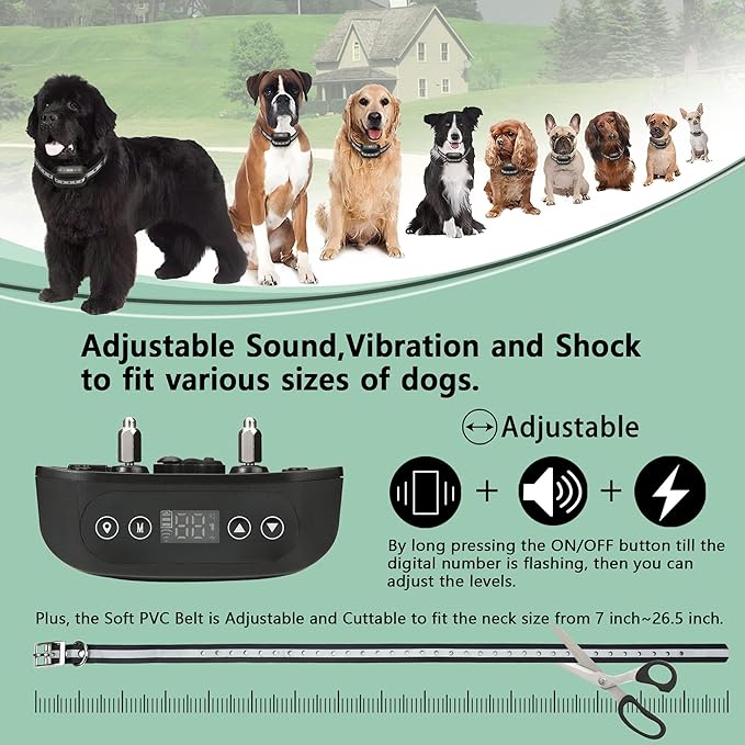 GPS Wireless Dog Fence System, Electric Satellite Technology Pet Containment System by GPS Signal Boundary for Dogs and Pets with Waterproof & Rechargeable Collar Receiver(Black)