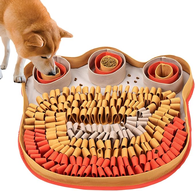 Yellow Snuffle Mat for Pet Feeding - Interactive Puzzle Toy for Training and Stress Relief - Encourages Natural Foraging Skills - Non-Slip, Portable, Durable