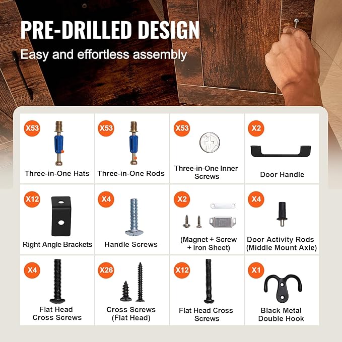 VEVOR Cat Litter Box Enclosure, Hidden Litter Box Furniture with 3 Storage Shelves, Wooden Cat Washroom Indoor, Large Cat House Cabinet Hidden Fit Most Litter Box, 33.5"L x 19.3"W x 58.7"H, Dark Brown