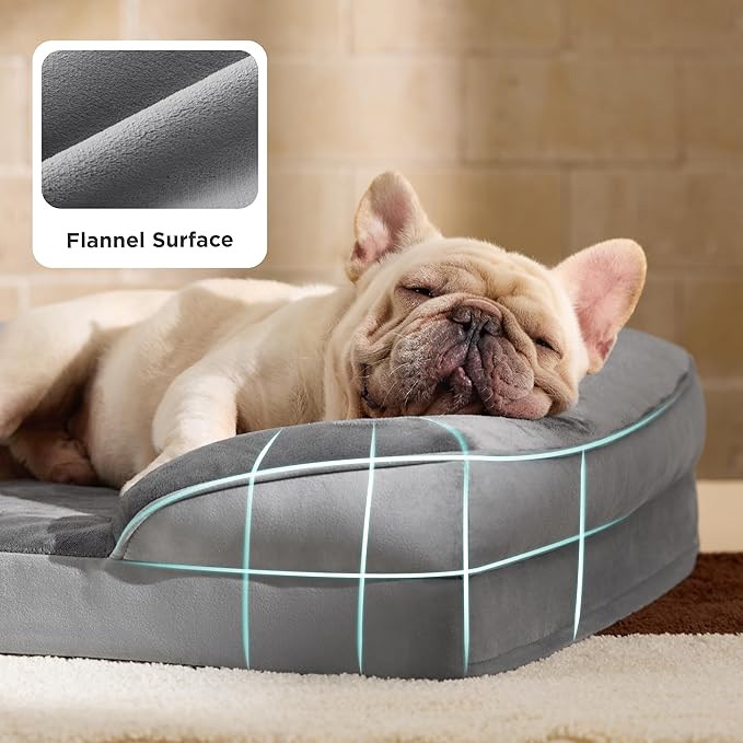Bedsure Orthopedic Dog Beds for Small Dogs - Washable Small Dog Cat Bed Waterproof, Comfort Pet Couch Sofa with Washable Removable Cover, Pets Bed with Nonskid Bottom, Grey, 24"