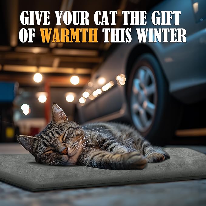 PETNF Outdoor Pet Heating Pad for Cats House Safe Electric Cat Warming Pad Waterproof Heated Cat House for Outside Feral Animal Outdoor Heat Dog Bed Mat 20"X16"