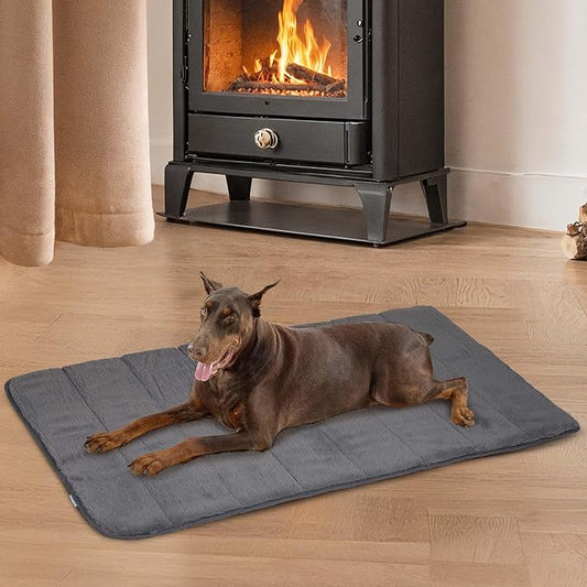 Dog Crate Pad for XX Large Dogs - 47x29 Orthopedic Dog Bed with Memory Foam, Washable Water-Resistant Soft Pet Mat with Non-Slip Bottom, Grey