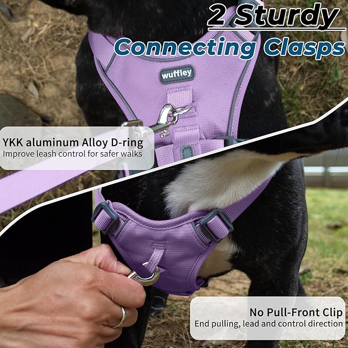 Escape Proof Dog Harness and Leash Set, Lightweight Dog Harness with Lift and Assist Handle, No Pull Reflective Pet Vest for Small Medium Dogs, Ideal for Puppy Walking and Training (Purple, S)