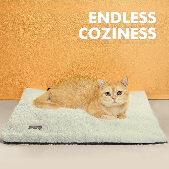 Self Warming Cat Bed Self Heating Cat Dog Mat 24 x 18 inch Extra Warm Thermal Pet Pad for Indoor Outdoor Pets with Removable Cover Non-Slip Bottom Washable Non Electric