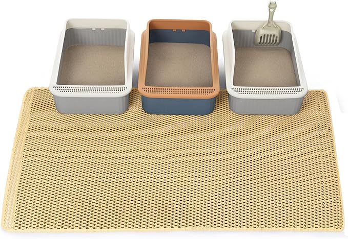 Extra Large Cat Litter Mats, XL 47"x28" Litter Trapping Mat for Cat,Litter Box Matt for indoor, 2 Layer Catcher Rug,Waterproof Urine Proof,Clean Easily,Non-Slip