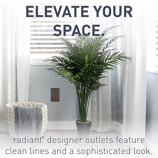 Legrand radiant 885TRDBCC12 15 Amp Tamper Resistant Decorator Duplex Outlet, Side Wire or Push Wire, Dark Bronze (1 Count)