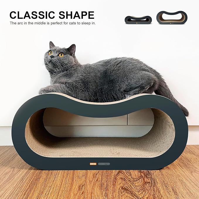 TTCAT Cat Scratch Pads,2 in 1 Corrugated Cardboard Cat Scratcher Lounge for Indoor Cats,Durable Cat Scratching Board Reversible for Furniture Protection.