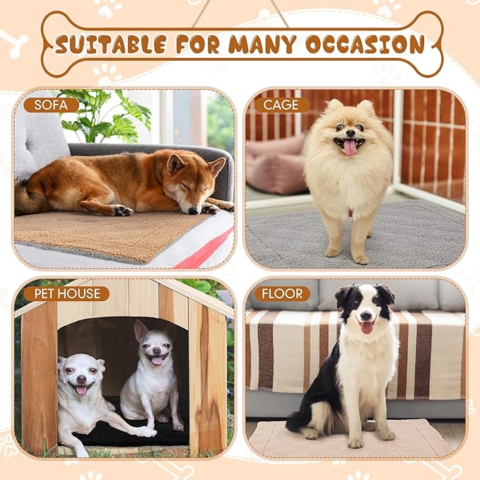 Novabright 3 Pack Self Warming Cat Bed 17x22 Inch Self Heating Dog Mat Reflects Body Heat Extra Warm Thermal Pet Pad Washable Cat Dog Bed for Outdoor Indoor Large Kittens Puppy(Black/Gray/Khaki)