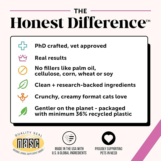 Cat Multivitamin Chews - Cat Treats for Health + Immune, Joint Support, Skin & Coat, and Digestion - Omega 3s, Lysine & Probiotics for Cats, Vitamins for Cats - Chicken (90-Day Supply)