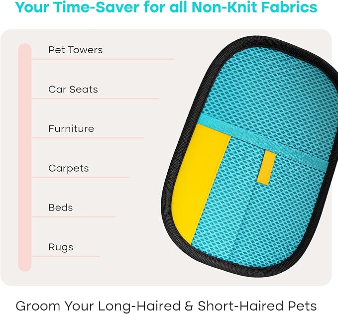 Uproot Clean Pet Hair Removal Tool Glove for Cats & Dogs: Infinitely-Reusable Electrostatic Pet Hair Remover Glove for Any Fabric - Cleans Furniture, Clothes, Car Upholstery, & More