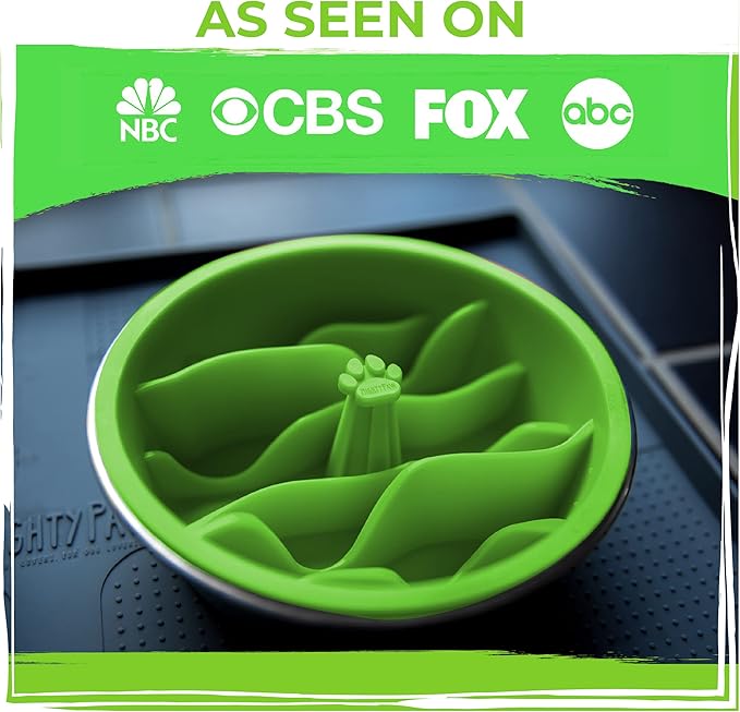 Mighty Paw Slow Feeder Dog Bowls | Interactive Dog Bow Insert - Silicone Puzzle Feeder Insert - Medium for All Sized Breeds (7" x 2")