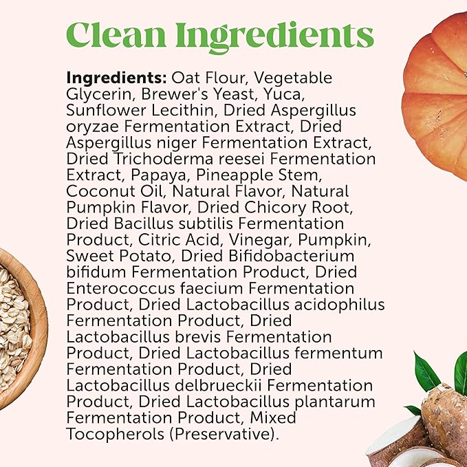 Pet Honesty Probiotics for Dogs - Digestive Enzymes Promotes Gut Health, Dog Probiotics for Bowel Support, Fiber for Regularity, Prebiotics for Immune Health & Gut Flora (Pumpkin, 180 ct)