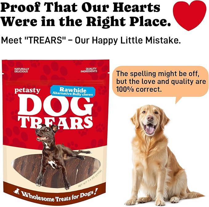 Rawhide Free Dog Chews,7inch Bully Sticks Alternative Healthy Treats for Medium/Large Dogs,Low Odor & Digestible Bully-Flavor Dog Snacks with Sensitive Stomachs,10 Count