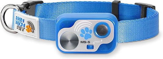 MS-5 Designer Series, Premium Performance Automatic Pet Door Collar by High Tech Pet Brand - Blue Case & Strap - Class A Battery Included - Stylish Design - Waterproof - Rugged - USA Support (Blue)