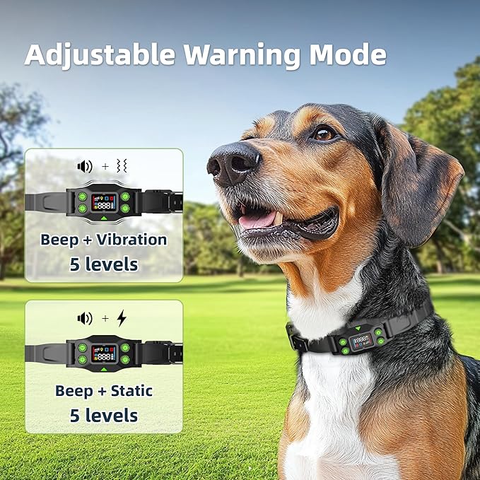 Invisible Dog Fence GPS Dog Wireless Fence – No Transmitter, No App, Works in -20℃ and +60℃,IPX7 Waterproof Rechargeable Collar, Adjustable Radius 75–2995 ft, for Medium/Large Dogs
