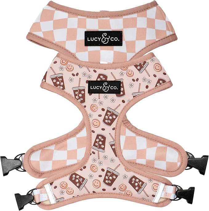 Lucy & Co. Cute Reversible Dog Harness Walking Halter - Best Designer Pet Harnesses for XS - XL Dogs - Padded Adjustable Vest for Easy Walking (X-Large, Merry & Bright)