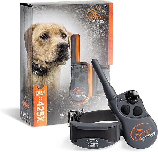 SportDOG FieldTrainer 425X - Remote Trainer Designed for Off-Leash Control & Training - 500-Yard Range - Waterproof - Quick Charge-Collar with 21 Levels of Static, Tone, & Vibration