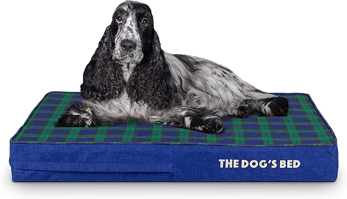 The Dog’s Bed Orthopedic Memory Foam Dog Bed, Medium Black Watch Tartan, Pain Relief Arthritis, Hip & Elbow Dysplasia, Post Surgery, Lameness Supportive, Waterproof Washable Cover, Veterinary Approved