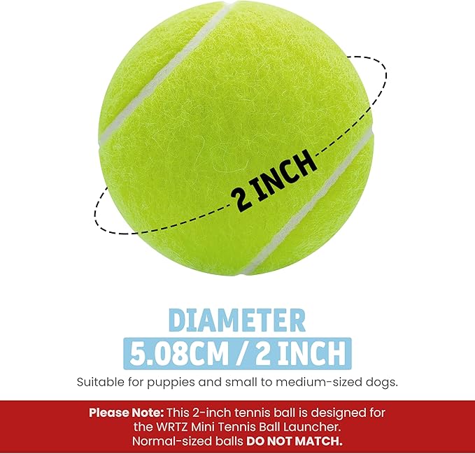 12 Small Tennis Balls for Dogs | 2 Inch Dog Fetch Toys for Your Smaller Pups | Non-Abrasive for Smaller Mouths | Interactive Dog Toys for Boredom & Fun | Works with Ball Launcher for Small Dogs