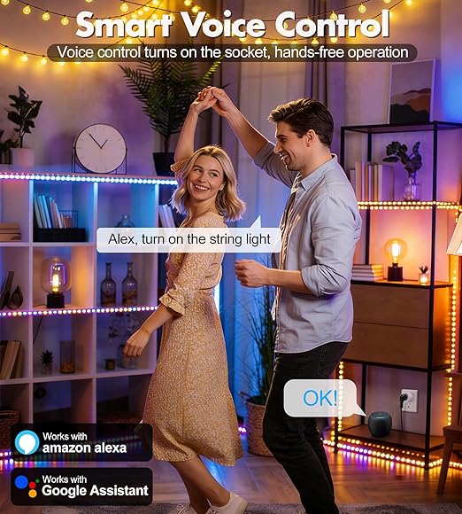 Smart Plug Mini, WiFi Socket Works with 2.4GHz Network Only, App Controlled Outlet with Timer & Group Controller for Home, FCC Certified Smart Life Plugs Supports Alexa & Google Home