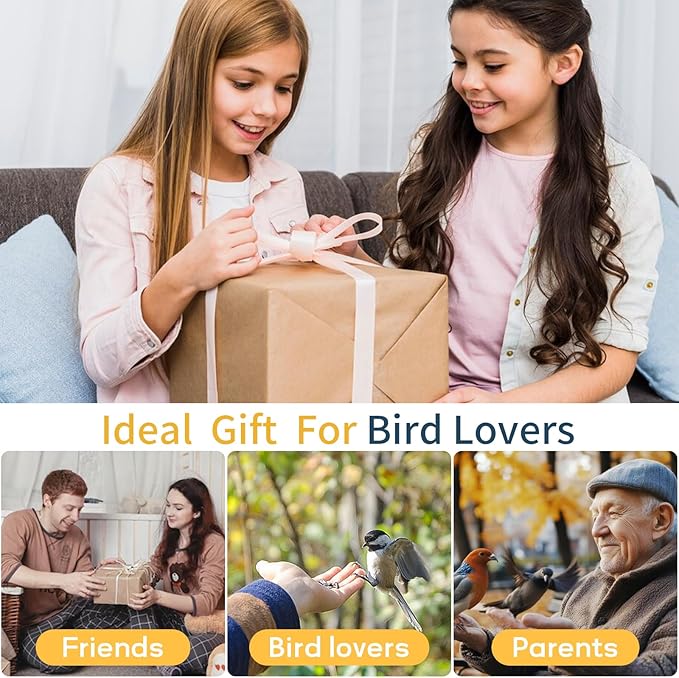 Smart Bird Feeder with Camera for Outdoor,WiFi Bird Watching Camera with Built-in AI Birds Identification,Solar Powered,Auto Record Video by Cloud Storage,FHD Birds House with Cam,Gift for Parents