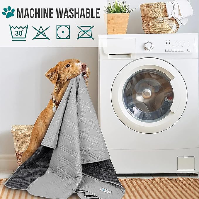 PetAmi Waterproof Bed Cover for Dogs, Pet Blanket Couch Cover, Reversible Furniture Cover Sofa Protector for Pet Cat Bed, Washable Dog Blanket for Seat, 52x82 Light Gray