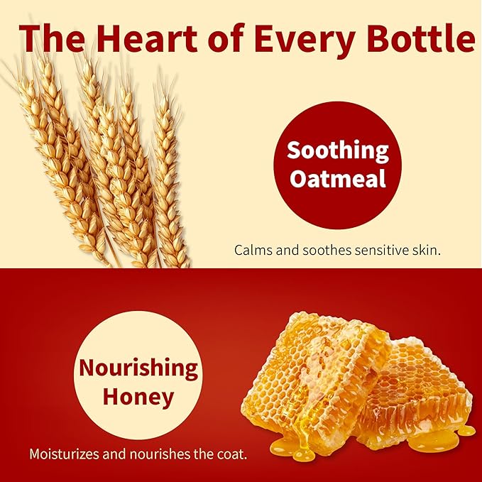 Arf Arf Tearless Puppy & Kitten Shampoo with Oatmeal & Honey - Gentle, Soothing Formula for Sensitive Skin & Soft Fur - 16oz