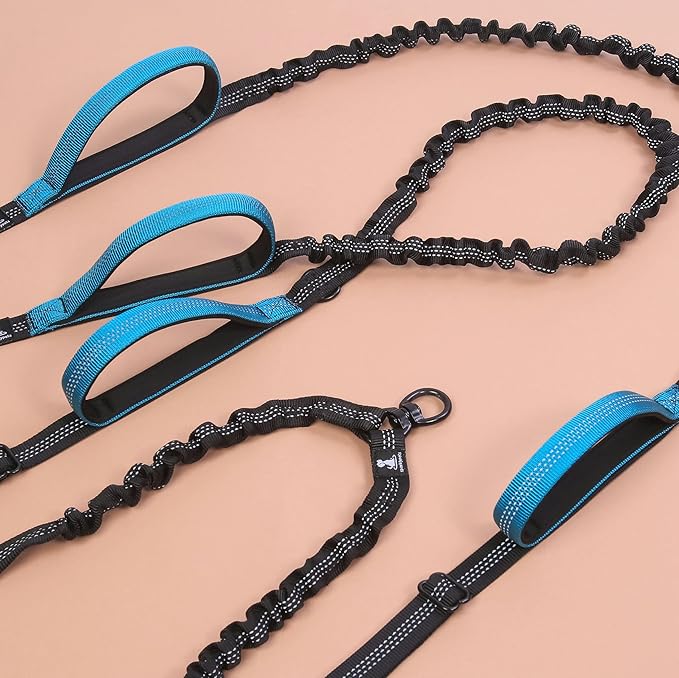 SparklyPets - Hands Free Dog Leash with Reflective Stitches - Waist Leash for Dog Walking, Hiking, Training, Jogging, Canicross, Running - for Small Dogs