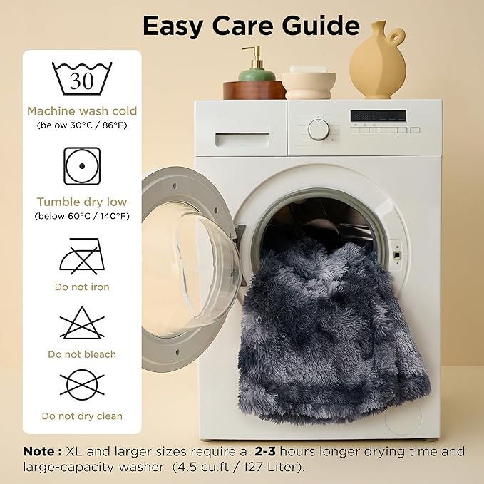 Bedsure Waterproof Dog Blankets for Large Dogs - Calming Cat Blanket for Bed Couch Protector Washable, Long Faux Fur Pet Throw Blanket for Puppy, Reversible Furniture Protection, 60"x80", Tie-dye Navy