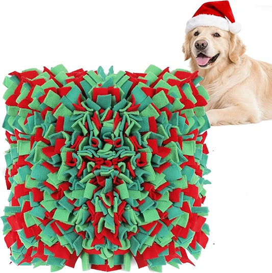 Snuffle Mat for Dogs - Christmas Dog Toys, Sniff Mats for Dogs - Nosework Training Mats for Foraging Instinct, Enrichment Toys for Small/Medium/Large Pets