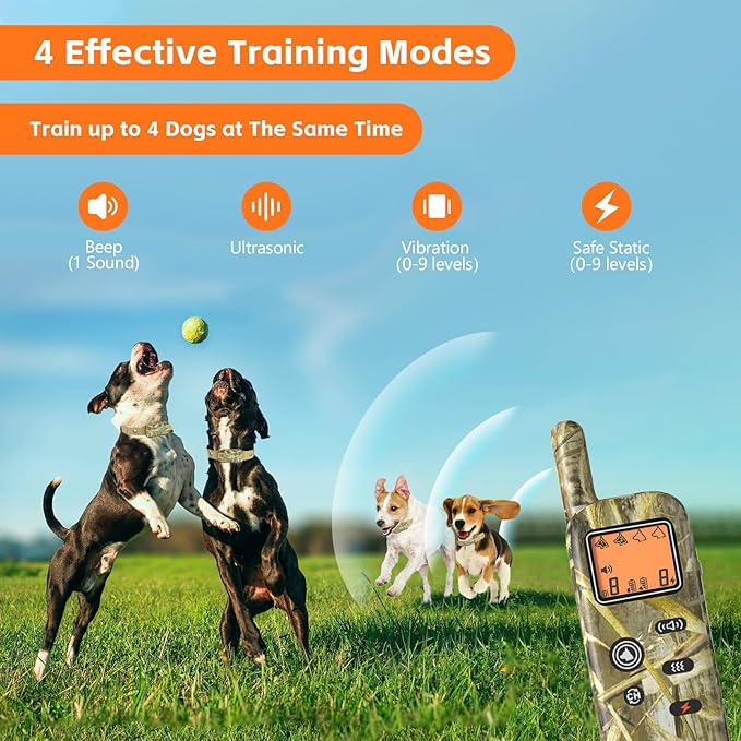 Wireless Dog Fence System for 2 Dogs Electric Fences for Dogs Training Collar with Remote Shock Collar for Dogs Ultrasonic Trainer Portable Outdoor Safe Pet Containment System with 2 Collars