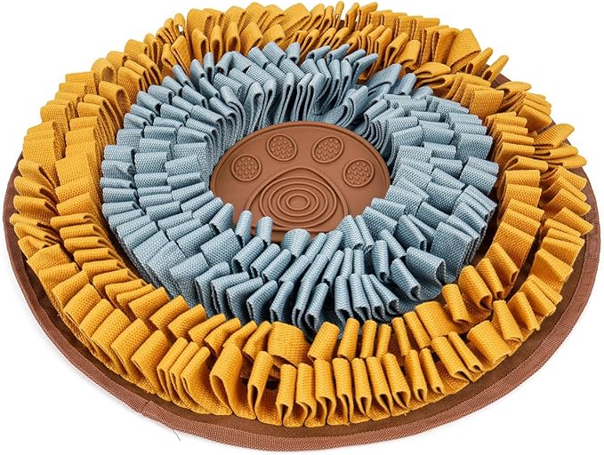 Cookie Snuffle Mat for Dogs, Medium Dog Snuffle Mat 18.9”x18.9”, Keep Them Busy Enrichment Tool & Slow Feeder, Multiple Types, Durable, Machine Washable, Ideal for All Breed Sizes