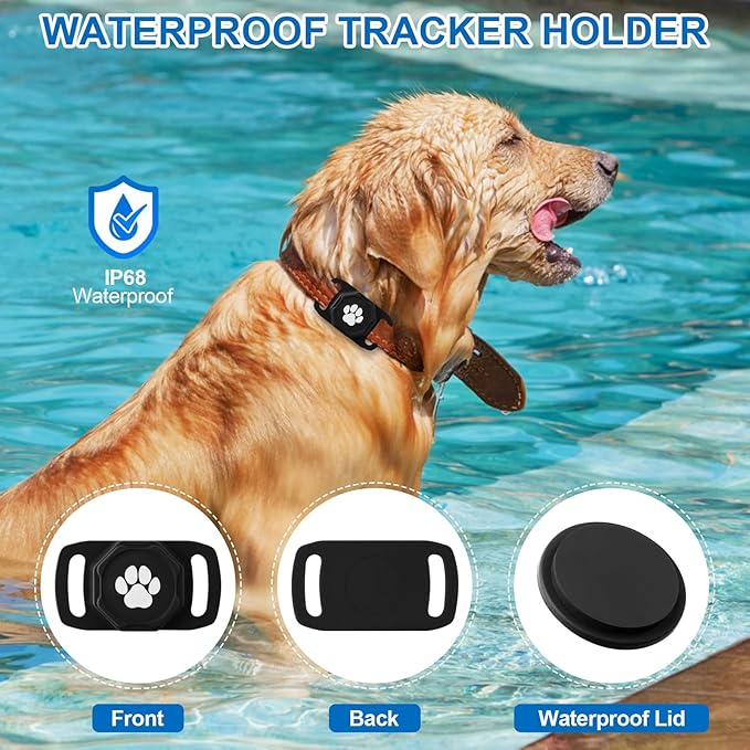 Smart Pet Tracker for Collar - Dog Trackers Pet Location Tracker with Holder, No Monthly Fee, Anti-Lost Tracking Device for Pets,Bag Straps, Compatible with Google Android Only(Not for iOS),Black