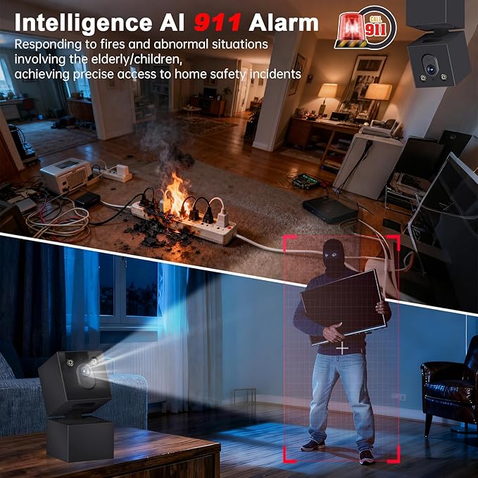 2K Security Camera Indoor - 5G&2.4G WiFi Cameras for Home Security, Pet/Dog/Baby Monitor with Phone APP 360Pan/Tilt, One-Tap Call 911, Al Motion Tracking, 24/7 Recording, Night Version