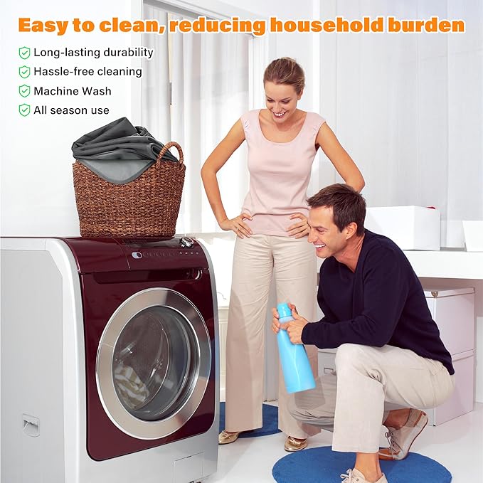 Catalonia Waterproof Blanket for Bed, Reversible Fleece Couch Sofa Furniture Protector, Leak Proof Dog Blankets, Grey